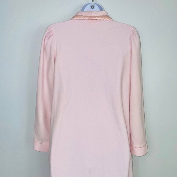 Vintage Sears Ultra Plush Womens Small Robe Pink Floral Long Sleeve Housecoat - Picture 7 of 9